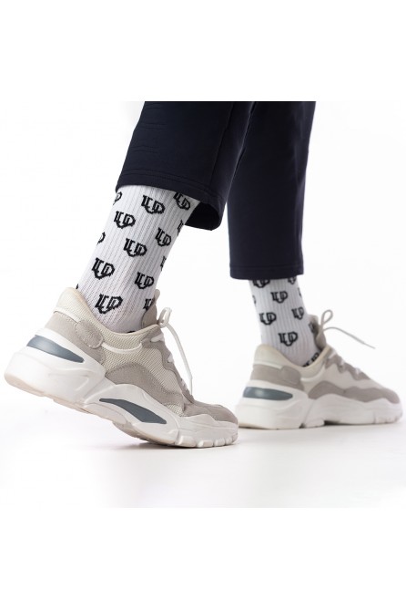 Шкарпетки LUD – "Monogram" білі чоловічі